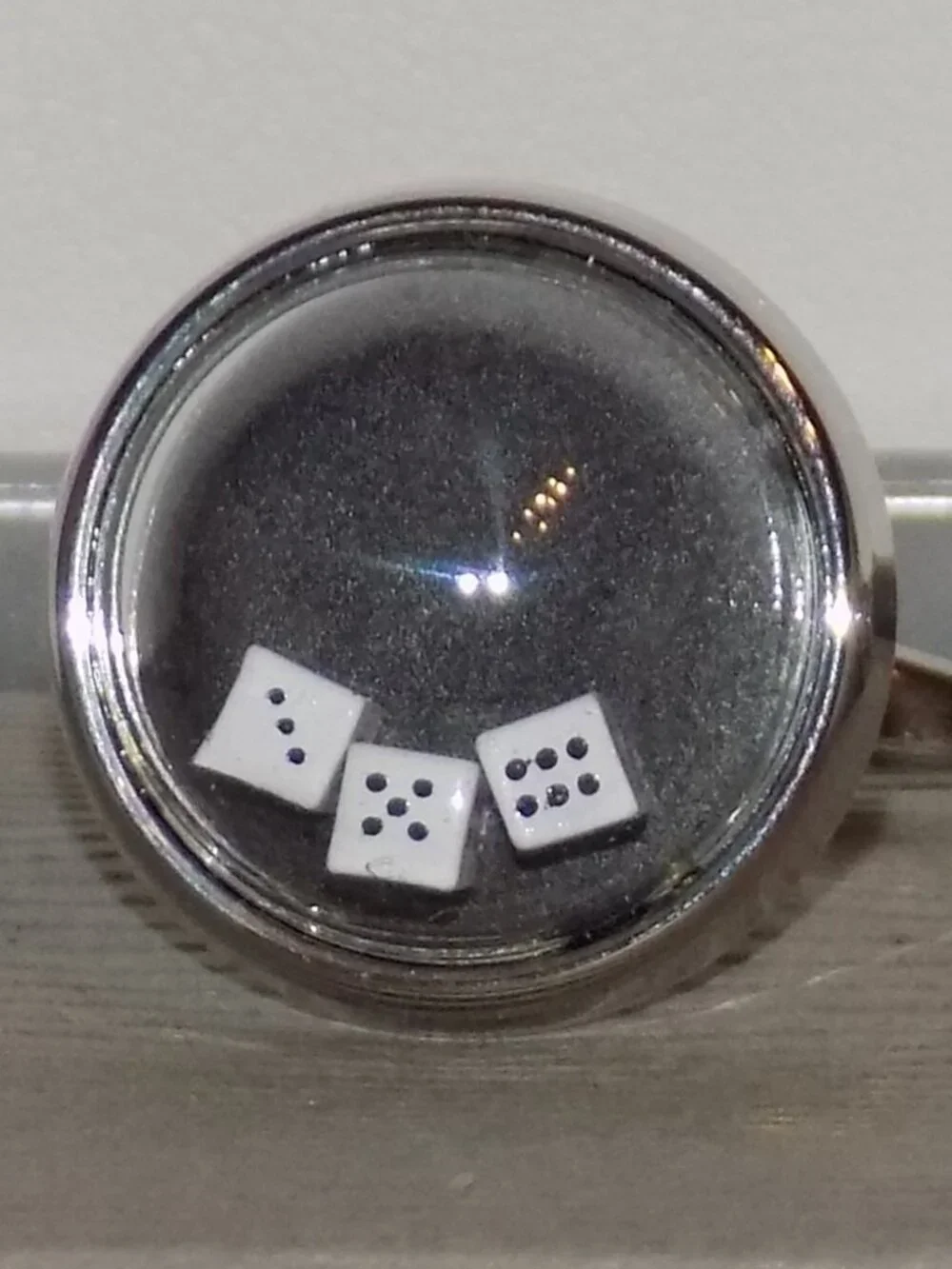 Vintage Kenneth Cole Reaction Novelty Cufflinks Mini Floating Dice in Globes